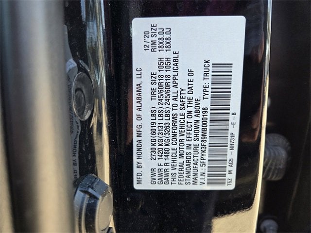 2021 Honda Ridgeline Black Edition