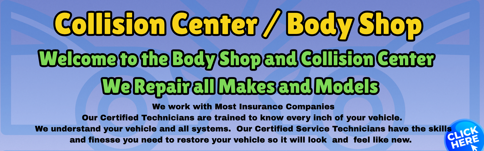 Body shop Collision center banner April 2026
