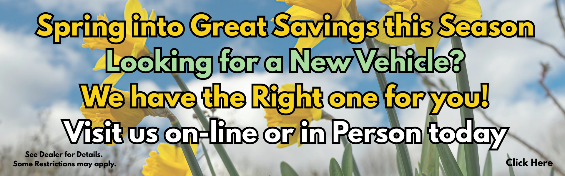 Spring into savings banner April 2026