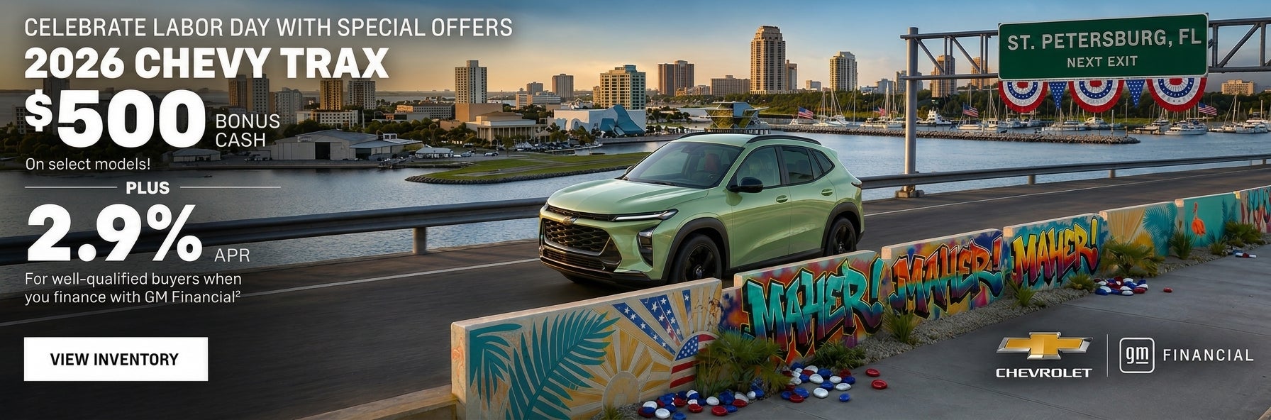 2026 Chevy Trax. $500 Bonus Cash on select models + 2.9% APR