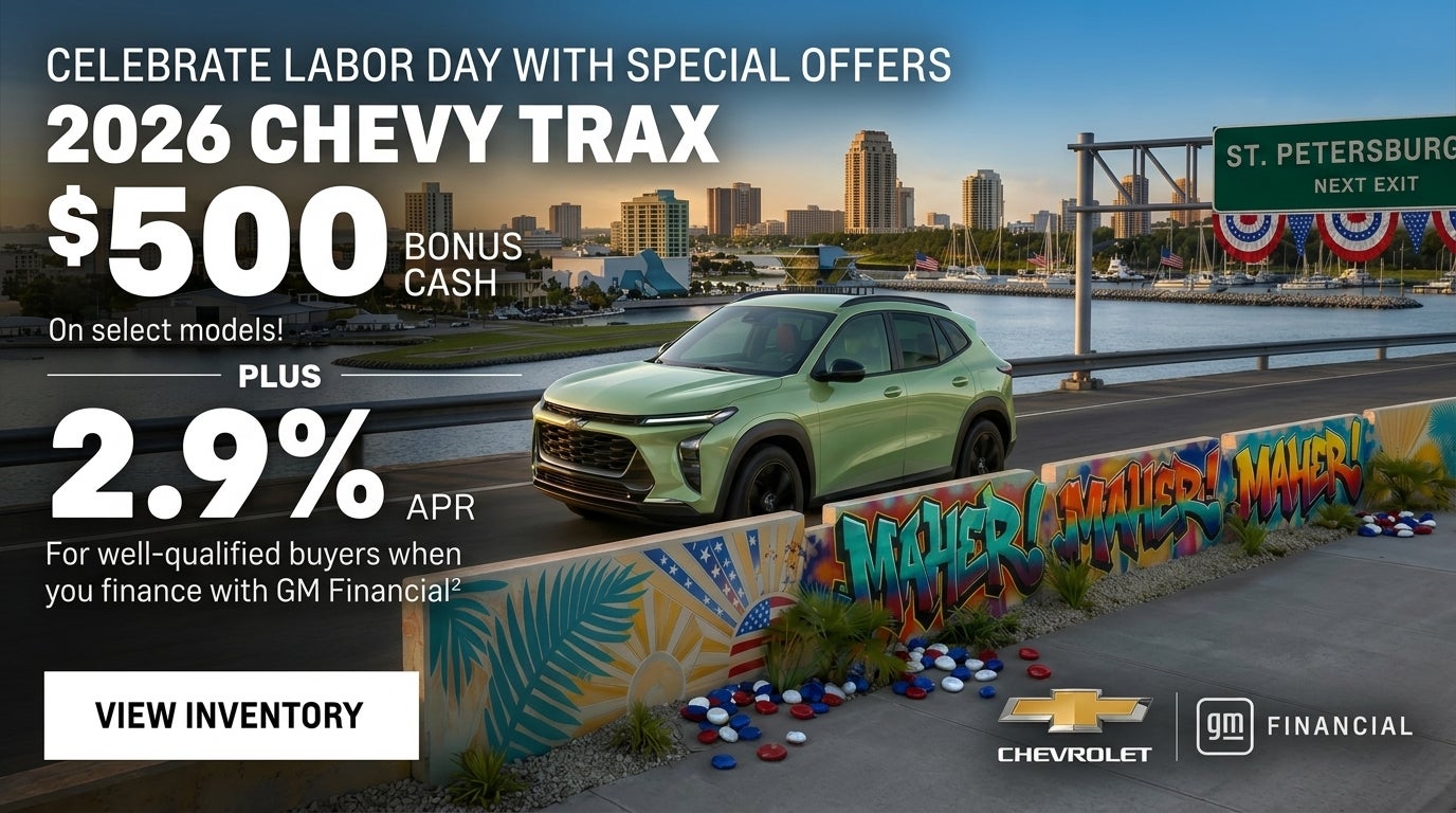 2026 Chevy Trax. $500 Bonus Cash on select models + 2.9% APR